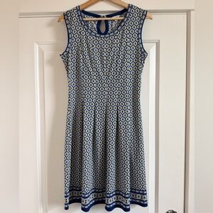 Max Studio Blue, Yellow and White Geometric Mini Dress